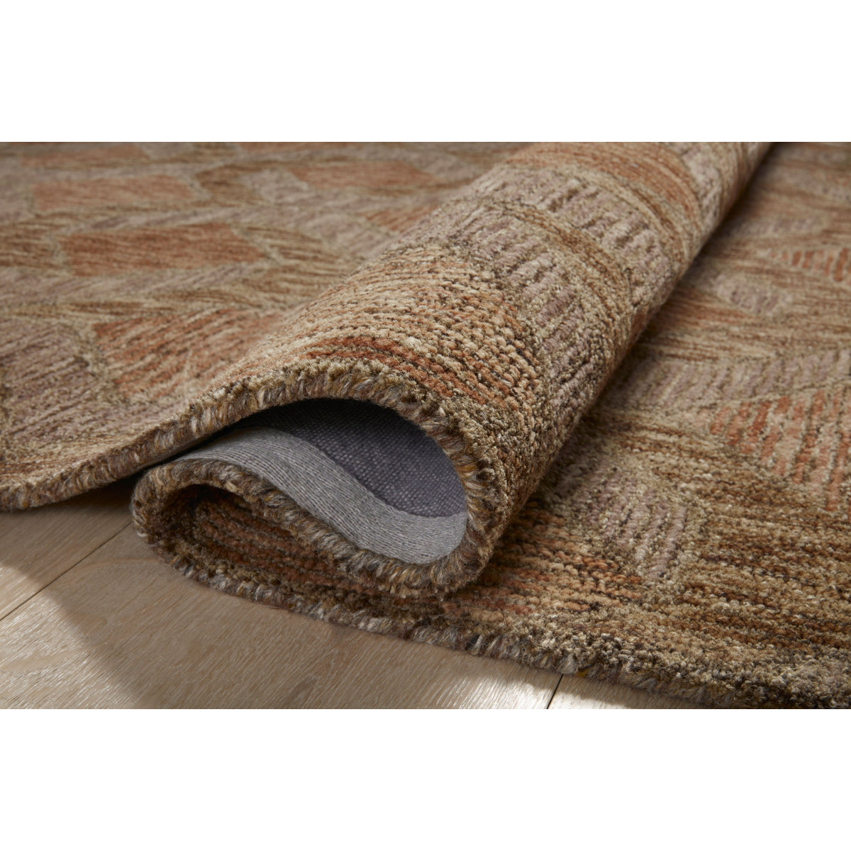 Union Rustic Kadidia Geometric Hand Tufted Wool Area Rug in Rust/Bark
